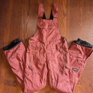 686 Women's Red Bib Snow Overalls Jumpsuit
